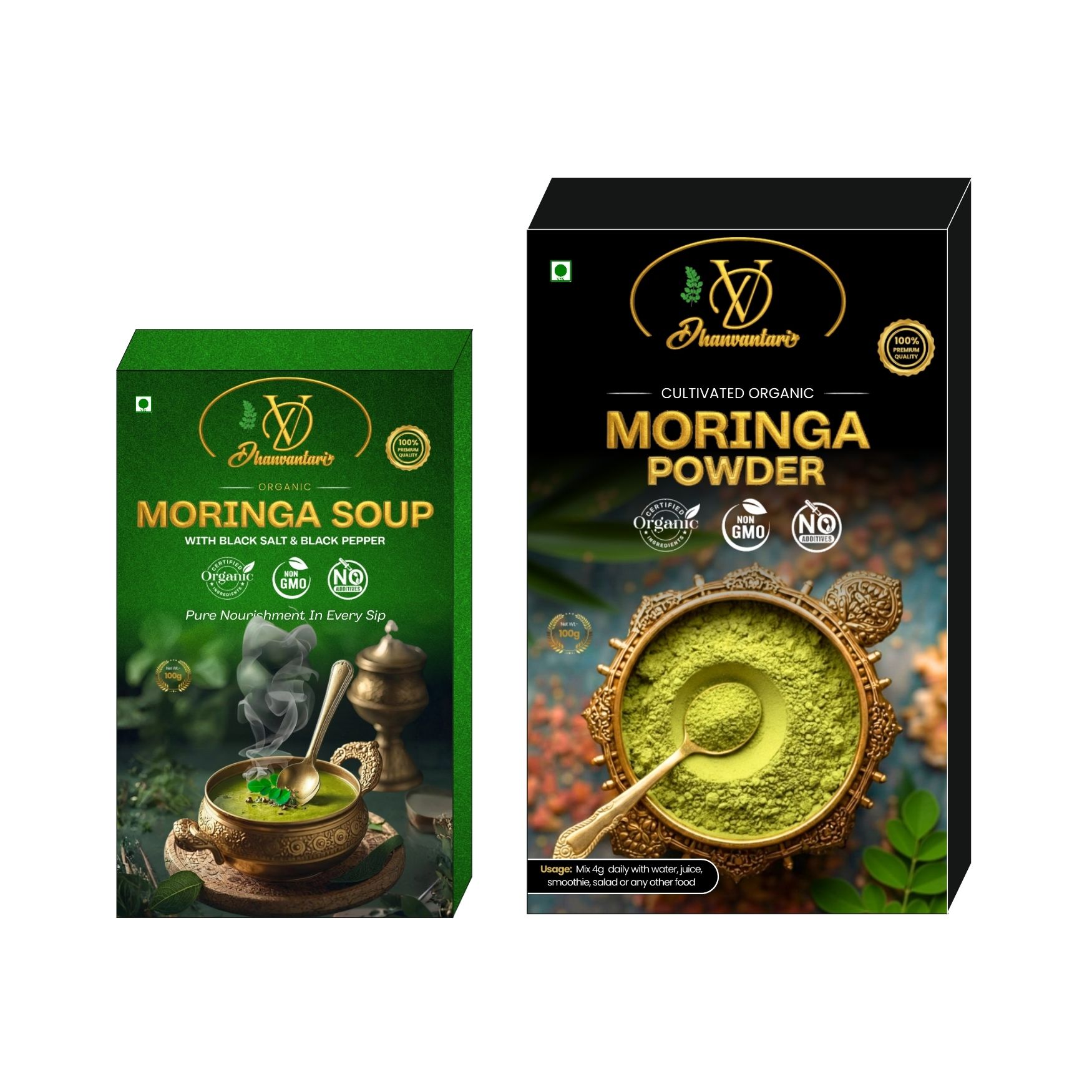 200gm Moringa Powder with 100gm Soup Powder